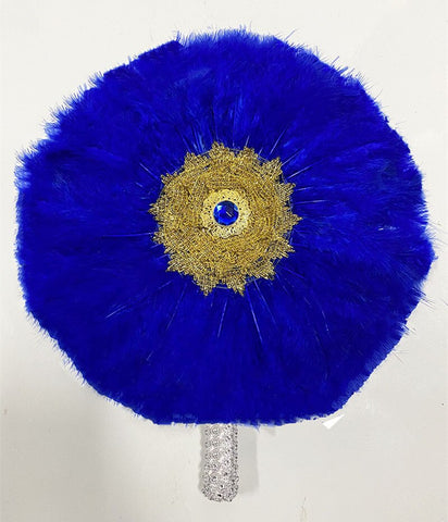 Image of Luxurious African Dance Lace Feather Fans Wedding Party-FrenzyAfricanFashion.com