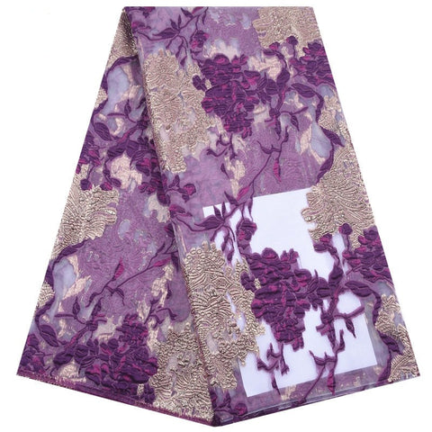 Image of Brocade Lace Fabric Material French Jacquard Lace Fabric-FrenzyAfricanFashion.com