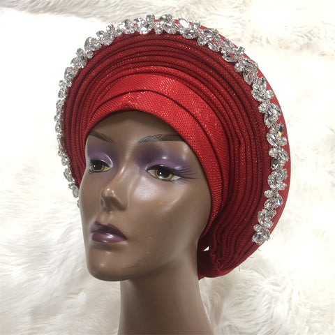 Image of Already Made Aso Oke Gele Headtie Asoebi Turban-FrenzyAfricanFashion.com