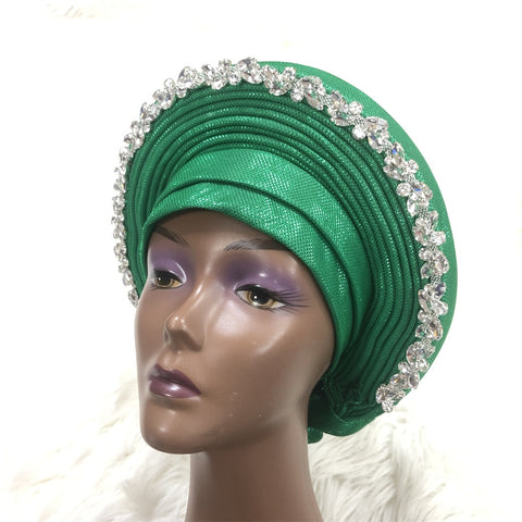 Image of Already Made Aso Oke Gele Headtie Asoebi Turban-FrenzyAfricanFashion.com