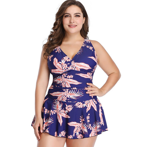 Image of Plus-size swimwear Solid color printed skirt-FrenzyAfricanFashion.com