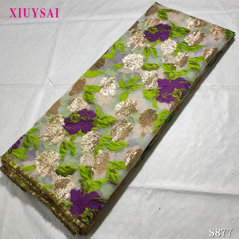 Image of Fabric Lace Nigerian French Tulle Lace Brocade Lace Fabric for Wedding Party Dress-FrenzyAfricanFashion.com