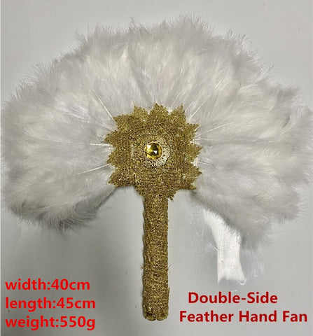 Image of Luxurious African Dance Lace Feather Fans Wedding Party-FrenzyAfricanFashion.com