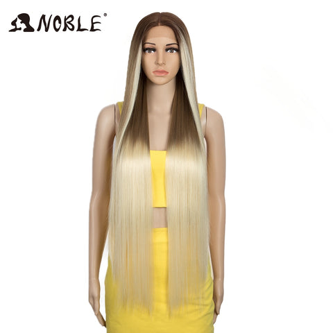 Image of Noble Synthetic Lace Front Wigs For Women 38 Inch Straight Wig Lace Wig Ombre Blonde Lace Wigs Cosplay Straight Lace Front Wig-FrenzyAfricanFashion.com