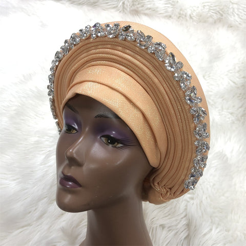 Image of Already Made Aso Oke Gele Headtie Asoebi Turban-FrenzyAfricanFashion.com
