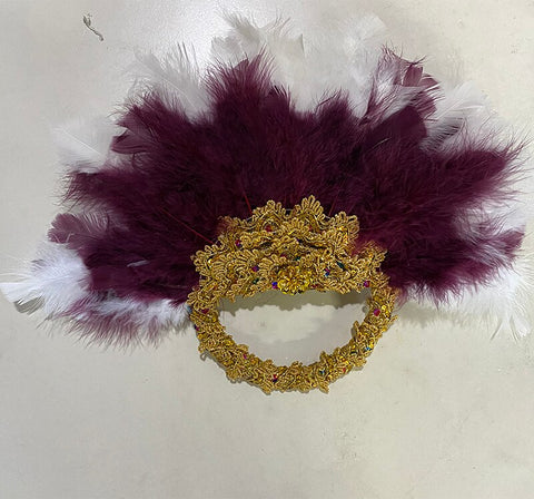 Image of Luxurious African Dance Lace Feather Fans Wedding Party-FrenzyAfricanFashion.com
