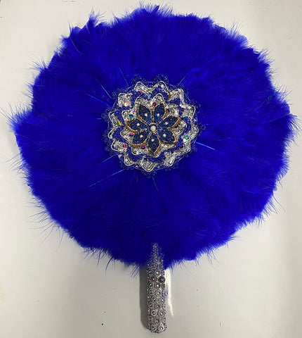 Image of Luxurious African Dance Lace Feather Fans Wedding Party-FrenzyAfricanFashion.com
