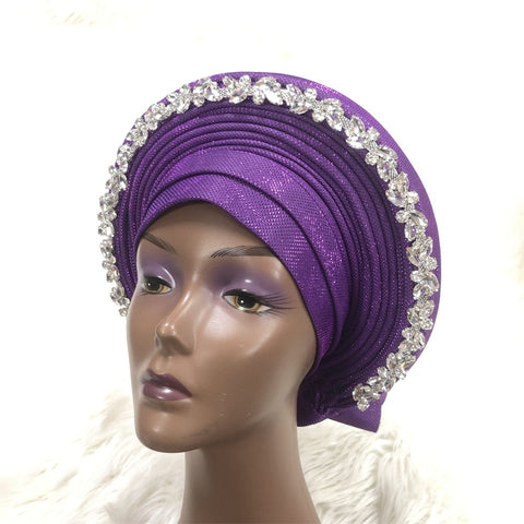 Image of Already Made Aso Oke Gele Headtie Asoebi Turban-FrenzyAfricanFashion.com