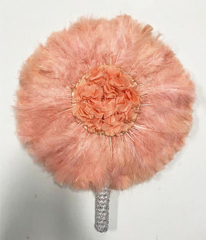 Image of Luxurious African Dance Lace Feather Fans Wedding Party-FrenzyAfricanFashion.com