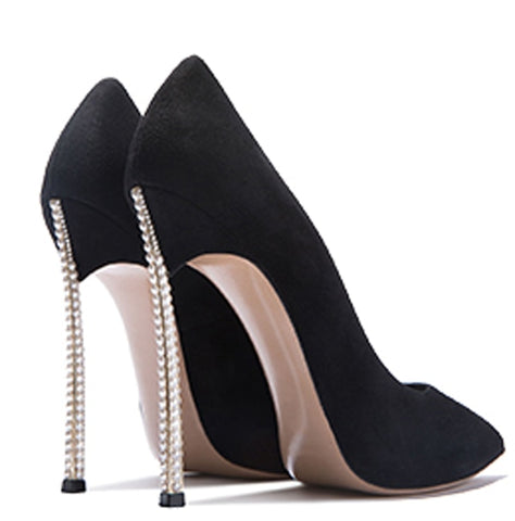 Image of Bridal Pumps Pearl Embellished Blade Heels Pointed Toe Slip-FrenzyAfricanFashion.com