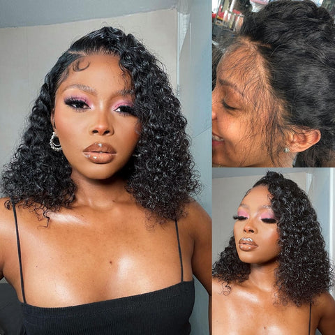 Image of Peruvian Water Wave Human Hair Bob Wigs-FrenzyAfricanFashion.com