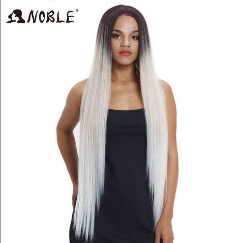Image of Noble Synthetic Lace Front Wigs For Women 38 Inch Straight Wig Lace Wig Ombre Blonde Lace Wigs Cosplay Straight Lace Front Wig-FrenzyAfricanFashion.com