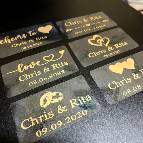 Image of Custom Transparent Labels, Wedding Labels-FrenzyAfricanFashion.com