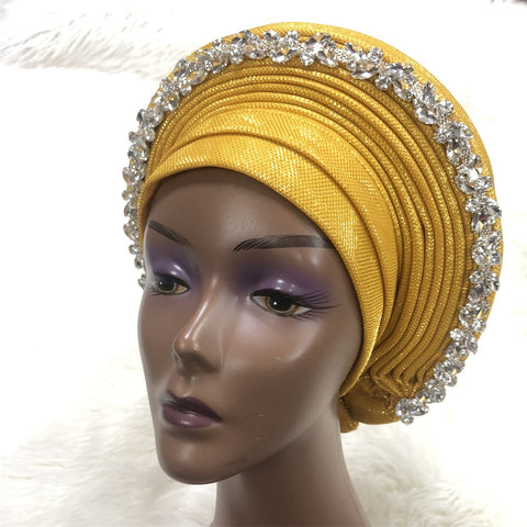 Image of Already Made Aso Oke Gele Headtie Asoebi Turban-FrenzyAfricanFashion.com