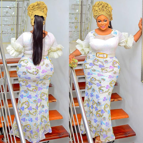 Image of Women Plus Evening Mermaid Dresses Wedding Party Long Luxury Sequin Gown Bodycon-FrenzyAfricanFashion.com