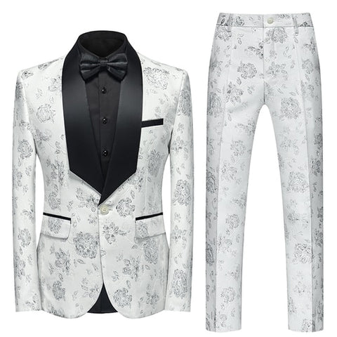 Image of Flower Pattern Suits 3 Pcs Set Dress Blazers Jacket Pants Vest Coat-FrenzyAfricanFashion.com