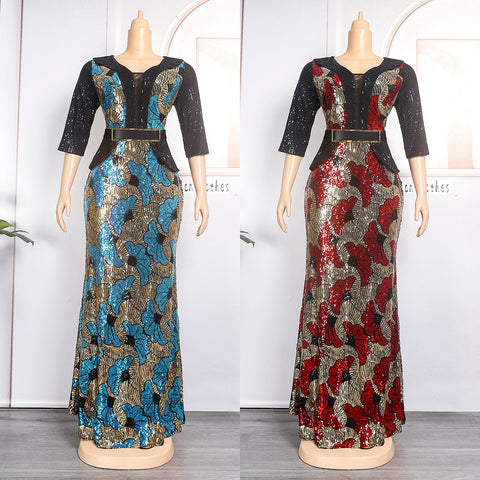 Image of Women Plus Size Mermaid Dress Luxury Sequin Bodycon Evening Dresses-FrenzyAfricanFashion.com