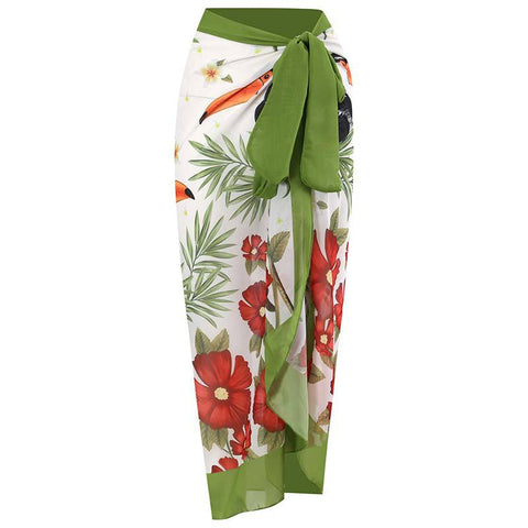 Image of One Piece Swimsuit Floral Print Beach Bathing Suit Set-FrenzyAfricanFashion.com