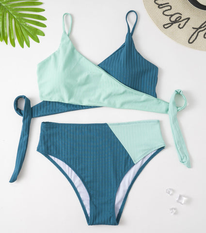 Image of Plus Size Swimsuits 2 Pieces Set Women High Waist Push Up Bikini Sets Flower Print Bathing Suits-FrenzyAfricanFashion.com