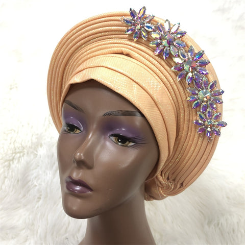 Image of Already Made Aso Oke Gele Headtie Asoebi Turban-FrenzyAfricanFashion.com
