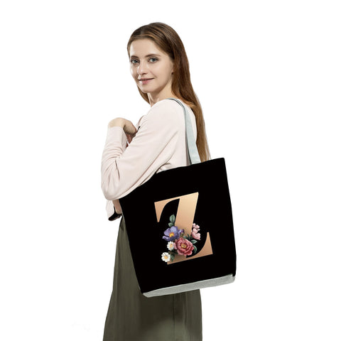 Image of Black Customized Letter Alphabets Women Tote Shoulder Handbag-FrenzyAfricanFashion.com