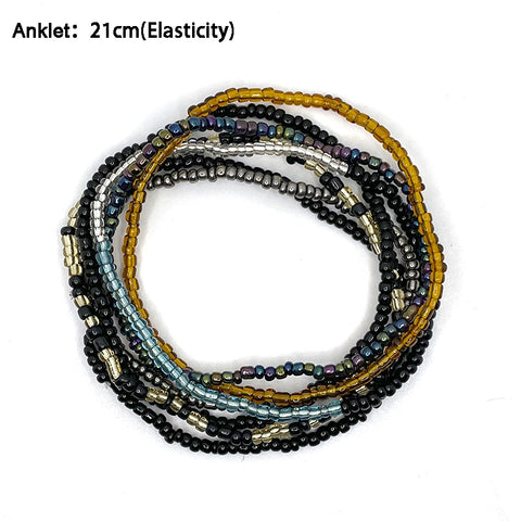 Image of Bohemian Beaded Chain Elastic Anklet Bracelet-FrenzyAfricanFashion.com