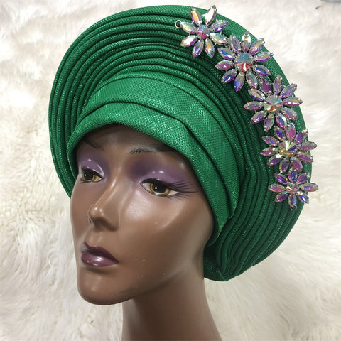 Image of Already Made Aso Oke Gele Headtie Asoebi Turban-FrenzyAfricanFashion.com