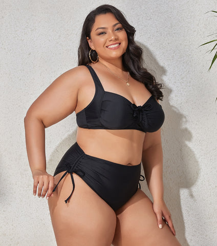 Image of Plus Size Swimwear Women's Swimsuits Large Bathing Suits Two-piece High Waist Push Up Bikini Set-FrenzyAfricanFashion.com