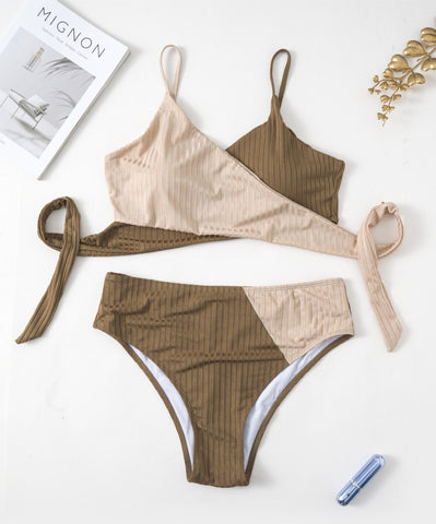 Image of Plus Size Swimsuits 2 Pieces Set Women High Waist Push Up Bikini Sets Flower Print Bathing Suits-FrenzyAfricanFashion.com