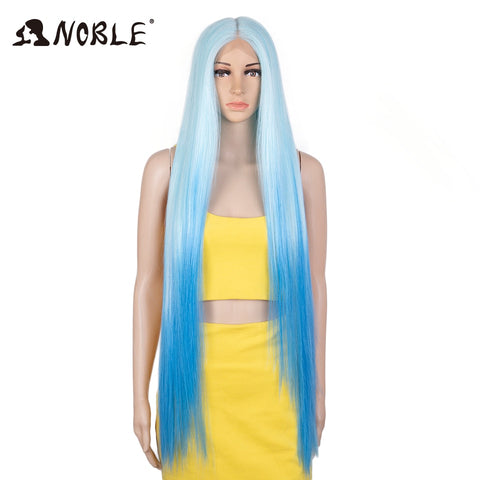 Image of Noble Synthetic Lace Front Wigs For Women 38 Inch Straight Wig Lace Wig Ombre Blonde Lace Wigs Cosplay Straight Lace Front Wig-FrenzyAfricanFashion.com