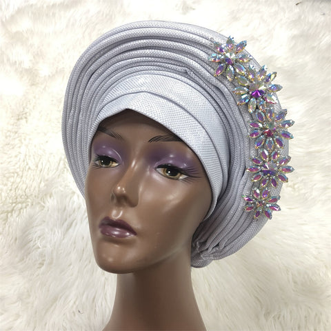 Image of Already Made Aso Oke Gele Headtie Asoebi Turban-FrenzyAfricanFashion.com