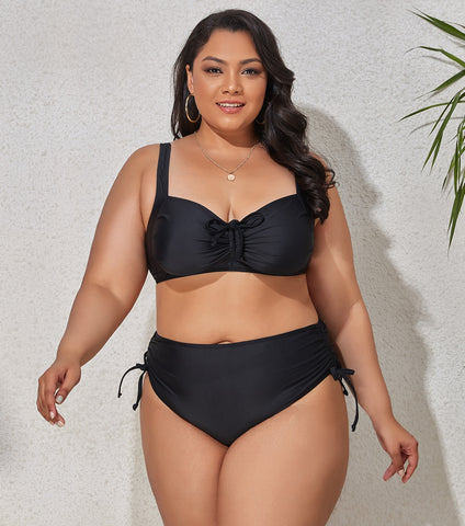 Image of Plus Size Swimwear Women's Swimsuits Large Bathing Suits Two-piece High Waist Push Up Bikini Set-FrenzyAfricanFashion.com