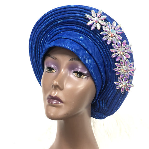 Image of Already Made Aso Oke Gele Headtie Asoebi Turban-FrenzyAfricanFashion.com