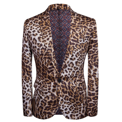 Image of Leopard Print Suit Jacket Pants Two Pieces Blazers Coat Trousers Set-FrenzyAfricanFashion.com