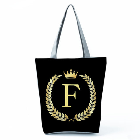 Image of Black Customized Letter Alphabets Women Tote Shoulder Handbag-FrenzyAfricanFashion.com