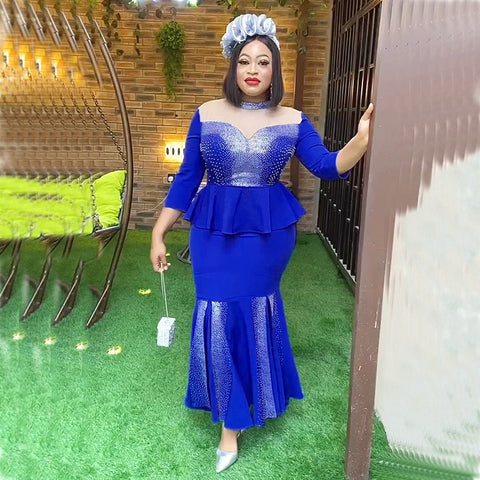 Image of Wedding Outfit Gown Elegant Evening Party Long Maxi Dress-FrenzyAfricanFashion.com