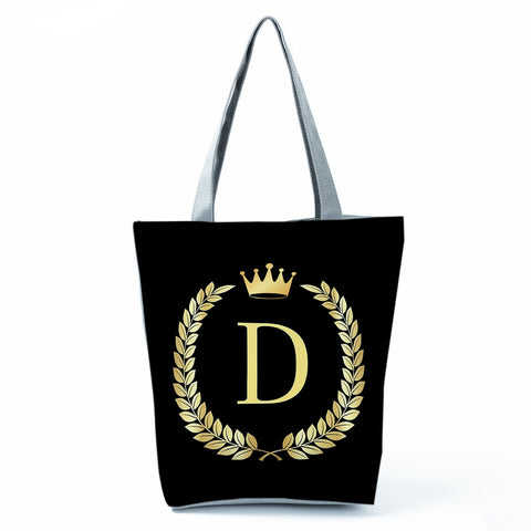 Image of Black Customized Letter Alphabets Women Tote Shoulder Handbag-FrenzyAfricanFashion.com