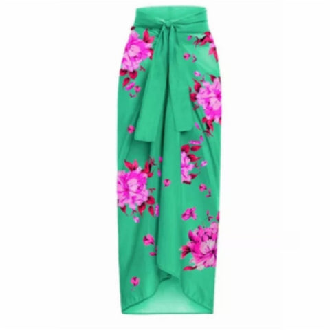 Image of One Piece Swimsuit Floral Print Beach Bathing Suit Set-FrenzyAfricanFashion.com