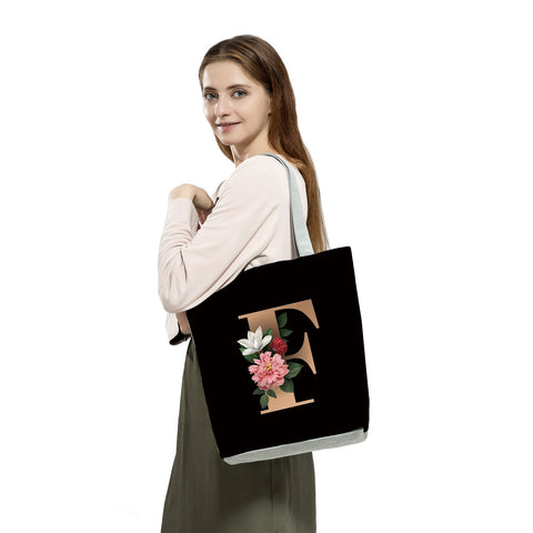 Image of Black Customized Letter Alphabets Women Tote Shoulder Handbag-FrenzyAfricanFashion.com