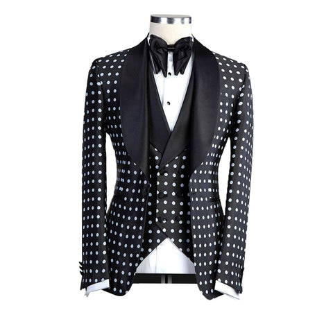 Image of Black Men Suits Tuxedo 2 Pieces Jacket Vest-FrenzyAfricanFashion.com
