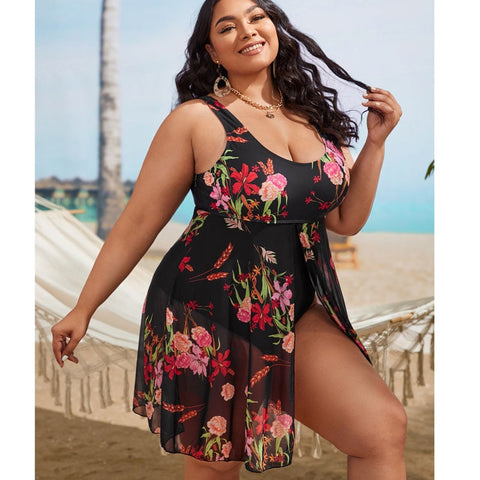 Image of Women's modest Plus-Size Swimsuit One Piece Bathing Suits-FrenzyAfricanFashion.com