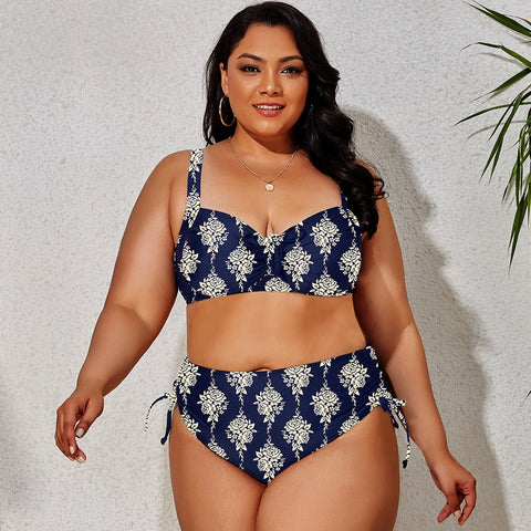 Image of Plus Size Swimwear Women's Swimsuits Large Bathing Suits Two-piece High Waist Push Up Bikini Set-FrenzyAfricanFashion.com