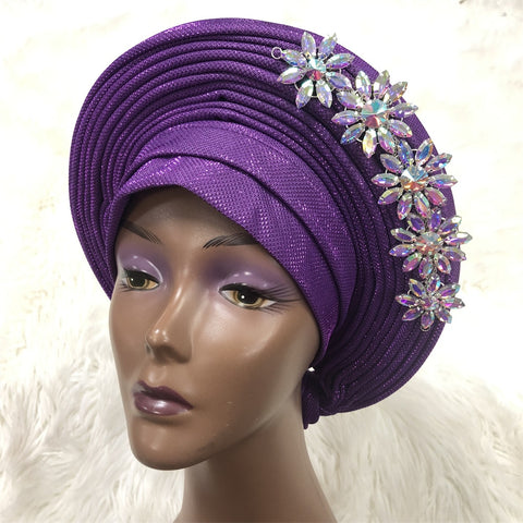 Image of Already Made Aso Oke Gele Headtie Asoebi Turban-FrenzyAfricanFashion.com