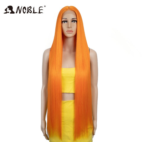 Image of Noble Synthetic Lace Front Wigs For Women 38 Inch Straight Wig Lace Wig Ombre Blonde Lace Wigs Cosplay Straight Lace Front Wig-FrenzyAfricanFashion.com