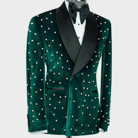 Image of Luxury Men Suits Slim Fit Groom Tuxedos Wedding Prom Tailored Double Vent-FrenzyAfricanFashion.com