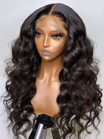 Image of High Density Loose Natural Wave Lace Front Human Hair Wigs-FrenzyAfricanFashion.com