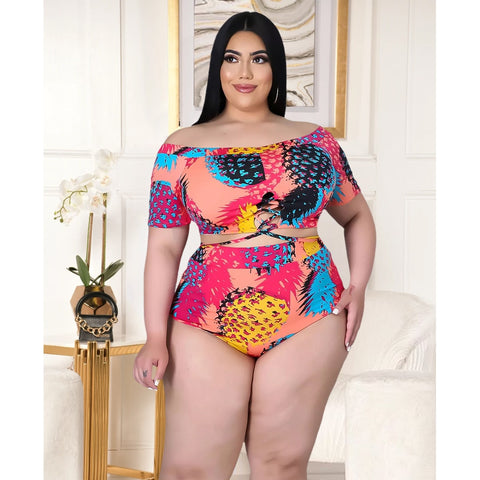 Image of Swimsuits Women Beach Shorts Two Piece Set Plus Size Swimwear-FrenzyAfricanFashion.com