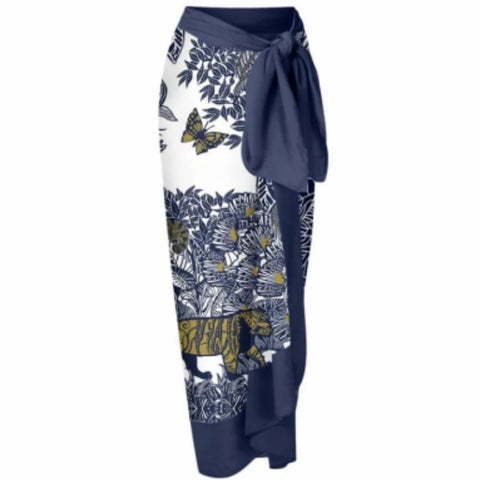 Image of One Piece Swimsuit Floral Print Beach Bathing Suit Set-FrenzyAfricanFashion.com