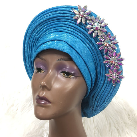 Image of Already Made Aso Oke Gele Headtie Asoebi Turban-FrenzyAfricanFashion.com