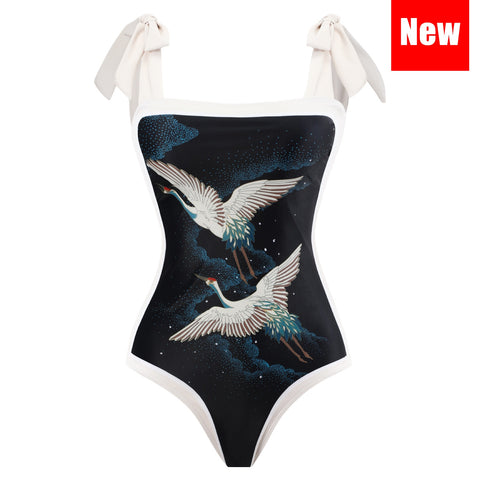 Image of One Piece Swimsuit Floral Print Beach Bathing Suit Set-FrenzyAfricanFashion.com